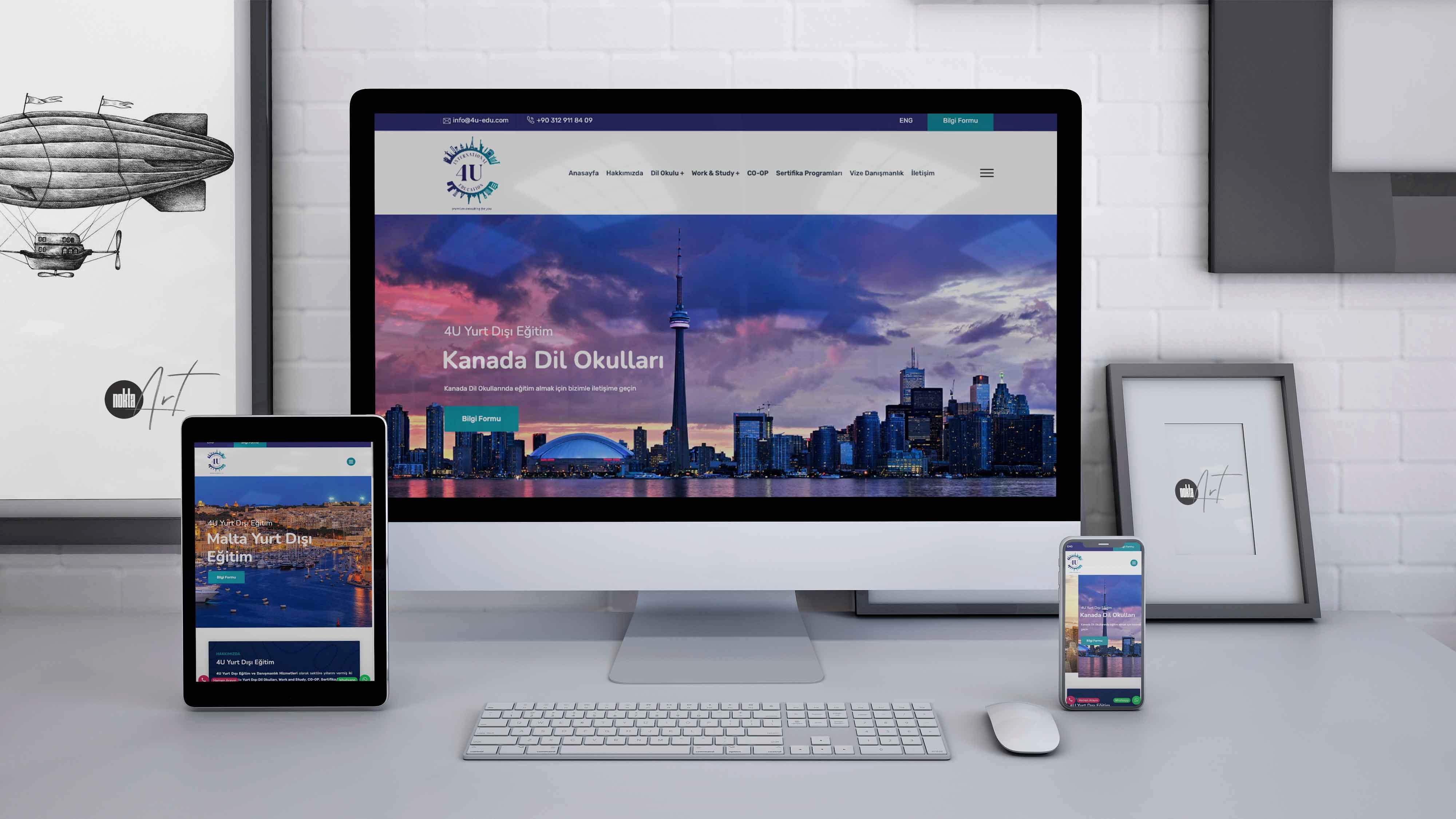 4U Yurt Dışı Eğitim Web Tasarım